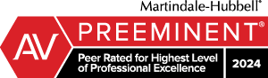 Martindale-Hubbell AV Preeminent Peer, Peer Rated for Highest Level of Professional Excellence, 2024