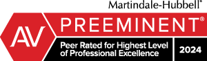 Martindale-Hubbell AV Preeminent Peer, Peer Rated for Highest Level of Professional Excellence, 2024